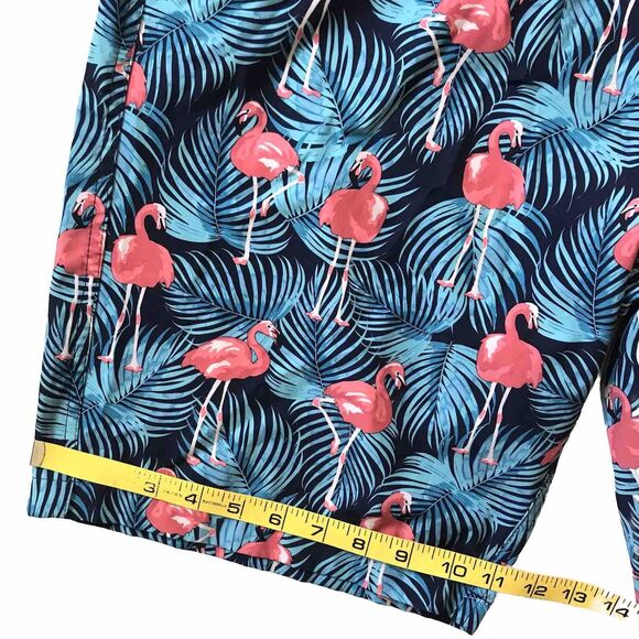 Trunks Swim Hybrd Shorts Mens Size 34 Flamingos Blue Pink Pockets Multi-Function - Picture 11 of 12